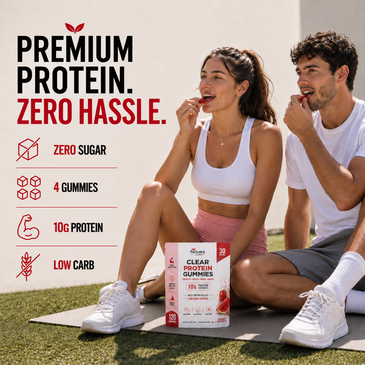 Noura Labs Clear Protein Gummies – Strawberry Watermelon