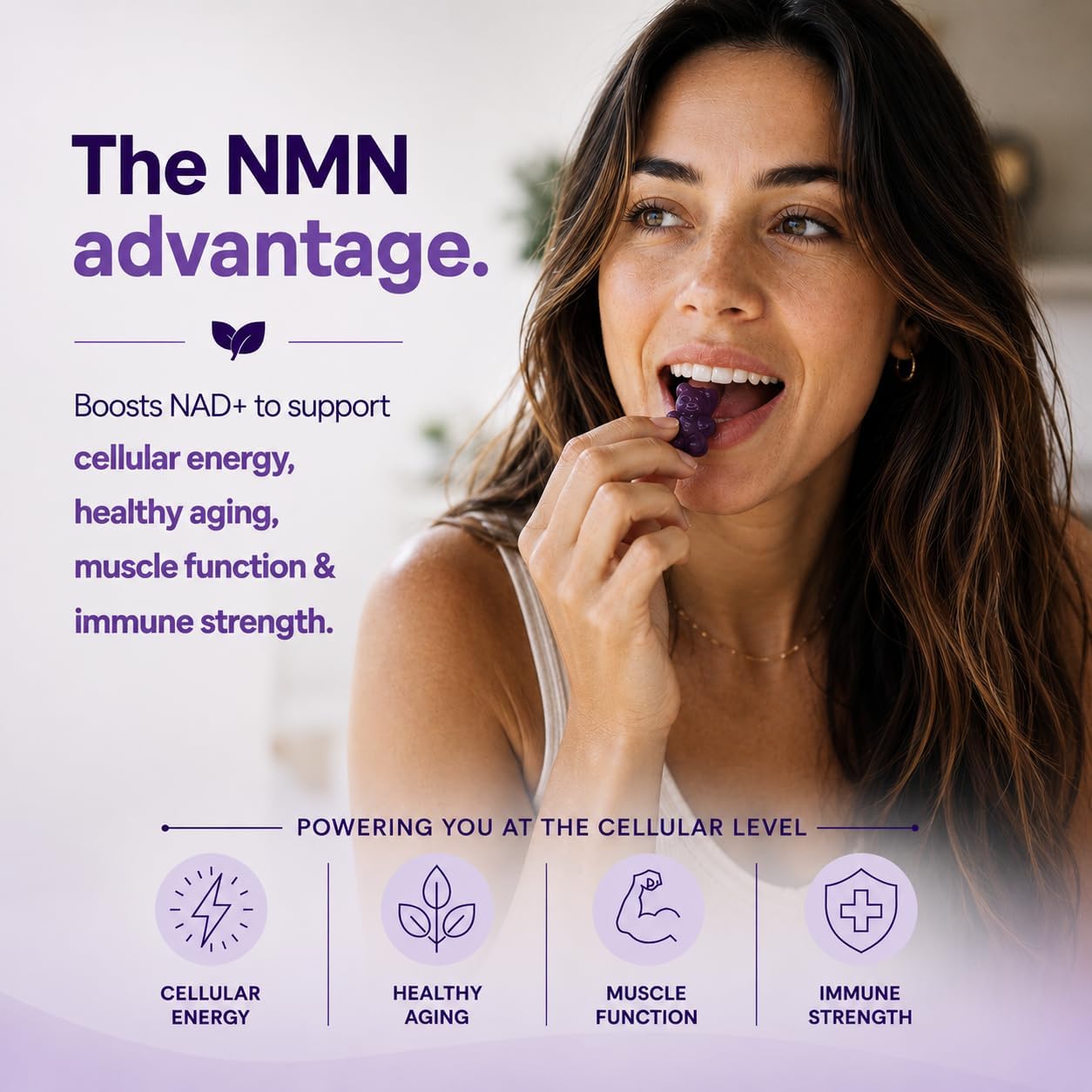 NMN Supplement Gummies 1000mg Per Serving 11-in-1 with Nicotinamide Mononucleotide, Resveratrol, CoQ10, Quercetin & Gluthathione NAD+Supplement Precusor Mix Berries (90 Count)
