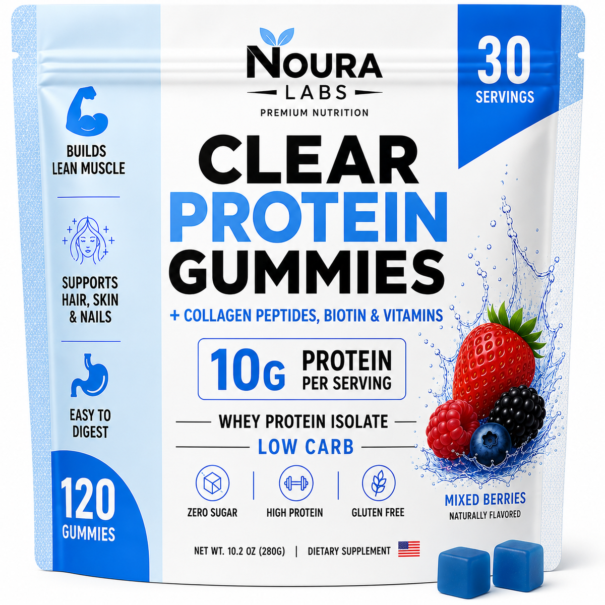 Noura Labs Clear Protein Gummies – Strawberry Watermelon